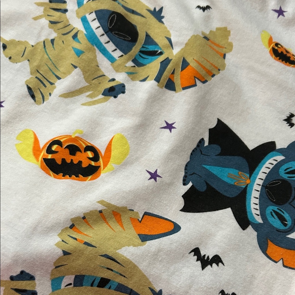 Disney Stitch Halloween Short Sleeve Tee - White and Orange - Picture 3 of 3